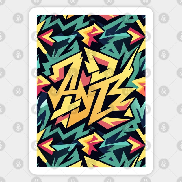 Abstract Graffiti Pattern Sticker by The WYLD Tribe